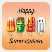 Sommerween Halloween Sommerparty Quadratischer Aufkleber (Vorderseite)