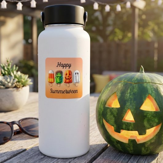 Sommerween Halloween Sommerparty Quadratischer Aufkleber