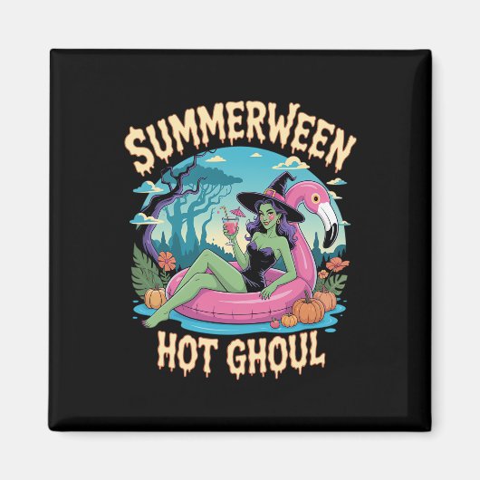 Sommerween-Hexen-Vibes-Urlaub Magnet (Vorne)