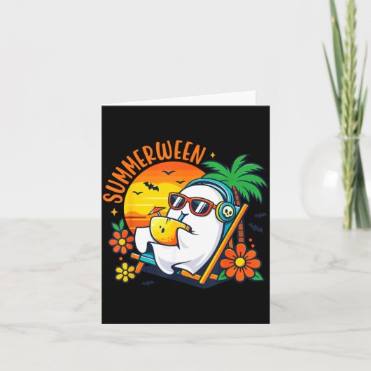 Sommerween Lustiger Geist Sommer Halloween Urlaub Karte (Vorderseite)
