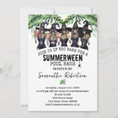 Sommerween-Party-Hexen-Mädchen-Pool-Bash Einladung (Vorderseite)