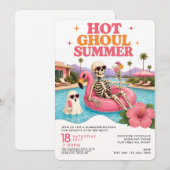 Sommerween Retro-Poolparty-Sommergeburtstag  Einladung (Vorne/Hinten)