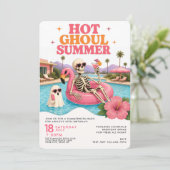 Sommerween Retro-Poolparty-Sommergeburtstag  Einladung (Stehend Vorderseite)