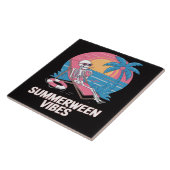 Sommerween-Skelett-Sommerferien-Strand-Lustig Fliese (Seite)