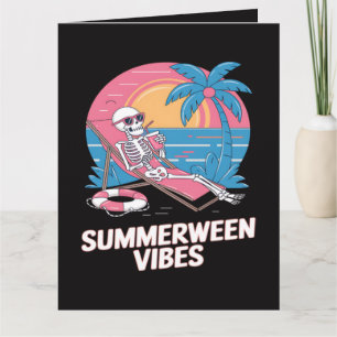 Sommerween-Skelett-Sommerferien-Strand-Lustig Karte
