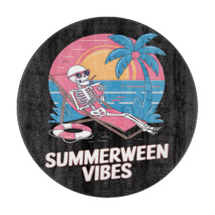 Sommerween-Skelett-Sommerferien-Strand-Lustig Schneidebrett
