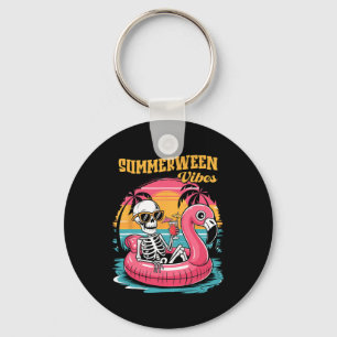 Sommerween-Stimmung Skelett Sommerferien Lustiges  Schlüsselanhänger
