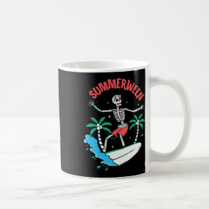 Sommerween Stimmung Skelett Surfen Wellen Sommer H Kaffeetasse