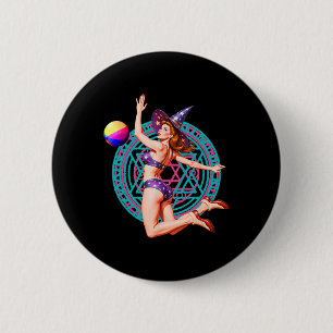 Sommerween Strand Ll Pin-up Y Hexen Halloween Magi Button