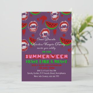 Sommerween-Vampir-Party Gruselige Sommer-Einladung Einladung