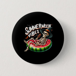 Sommerween-Vibes Gruseliger Halloween-Skelett-Stra Button