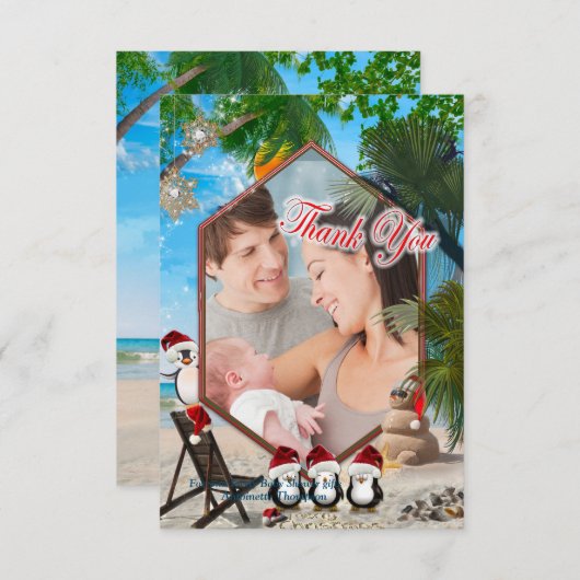 Sommerweihnachtsdanke Dankeskarte (Vorne/Hinten)