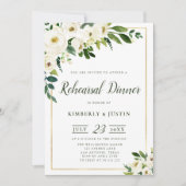Sommerweiße Blumen Probe Dinner Einladung (Vorderseite)