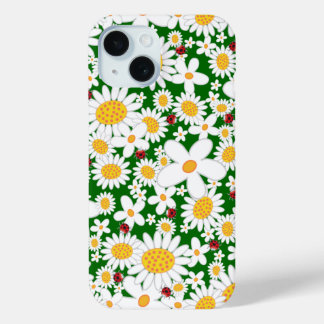 Sommerweiße Daisien und Whimsical Red Ladybugs Case-Mate iPhone Hülle