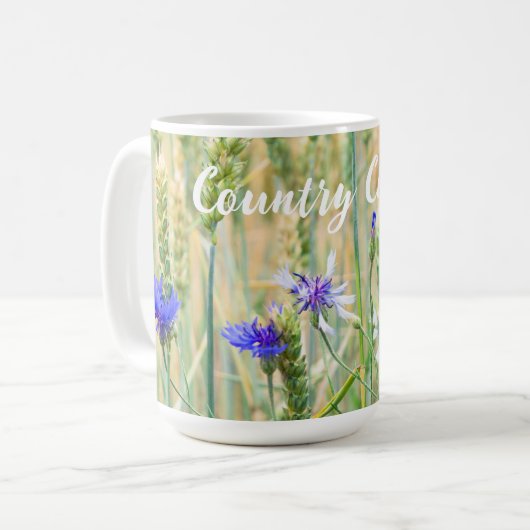 Sommerweizenfeld mit blauen Kornblumen Kaffeetasse (Vorderseite Links)
