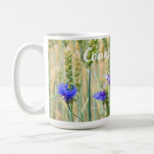 Sommerweizenfeld mit blauen Kornblumen Kaffeetasse (Links)