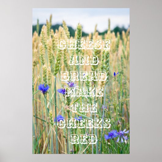 Sommerweizenfeld mit Maisblumen Poster (Vorne)