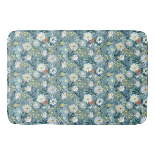 Sommerwiese der Wildblumen Badematte (Vorderseite)