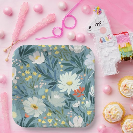 Sommerwiese der Wildblumen Pappteller (Party)