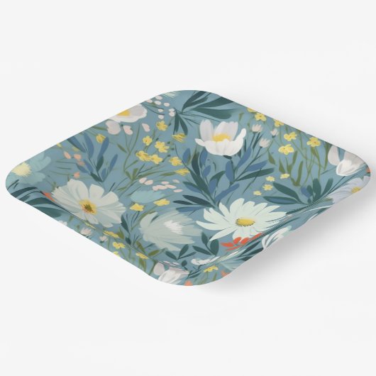 Sommerwiese der Wildblumen Pappteller (Gewinkelt)