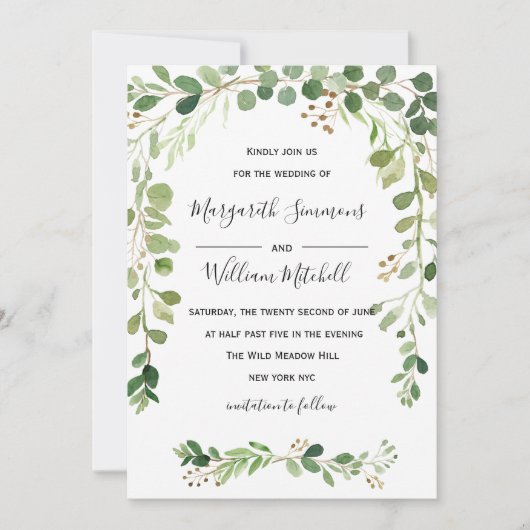 Sommerwiese | Einladung zur Hochzeit von Wasserfar (Vorderseite)