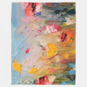 Sommerwiese – Expressive abstrakte Wildblumen Fleecedecke (Vorderseite)
