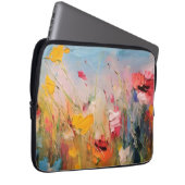 Sommerwiese – Expressive abstrakte Wildblumen Laptopschutzhülle (Vorne Rechts)