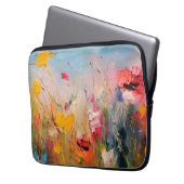 Sommerwiese – Expressive abstrakte Wildblumen Laptopschutzhülle (Vorderseite Links)