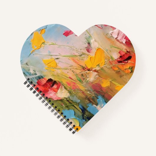 Sommerwiese – Expressive Abstrakte Wildblumen Notizblock (Vorderseite)