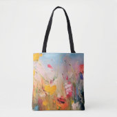 Sommerwiese – Expressive abstrakte Wildblumen Tasche (Vorderseite)