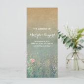 Sommerwiese Rustikale romantische Hochzeitsprogram Programm (Stehend Vorderseite)