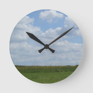 Sommerwiese-Uhr Runde Wanduhr