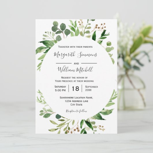 Sommerwiese Wasserfarbe Einladung Hochzeit (Stehend Vorderseite)