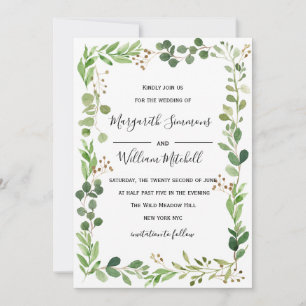 Sommerwiese Wasserfarbe Einladung Hochzeit