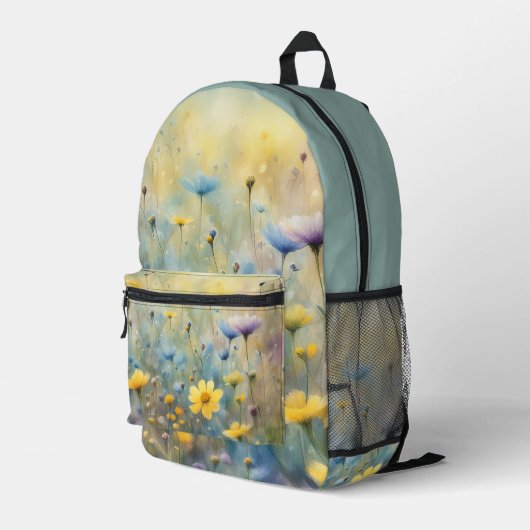 Sommerwiese Wildblume Bedruckter Rucksack (Rückseitige Ecke Rechts)