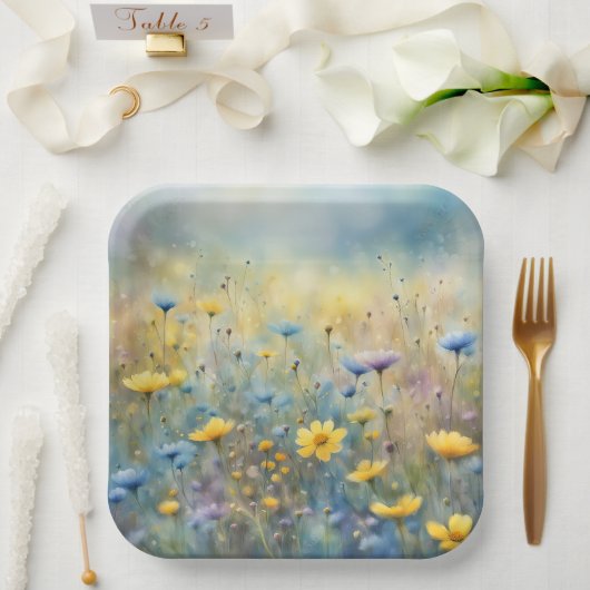 Sommerwiese Wildblume Pappteller (Hochzeit)