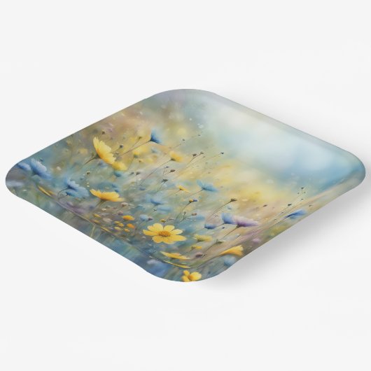 Sommerwiese Wildblume Pappteller (Gewinkelt)