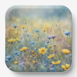 Sommerwiese Wildblume Pappteller