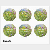 Sommerwiese Wildblume Runder Aufkleber (Blatt)