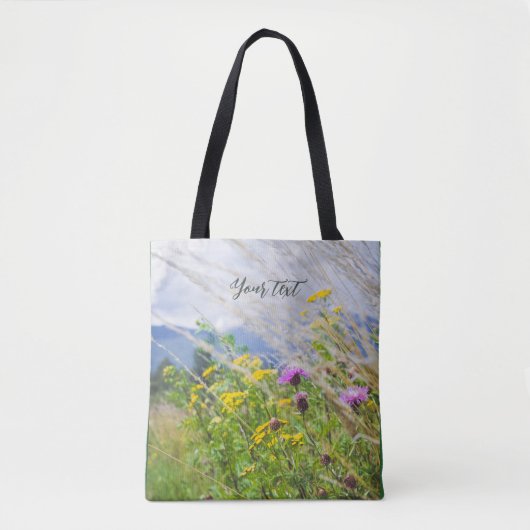 Sommerwiese Wildblume Tasche (Vorderseite)