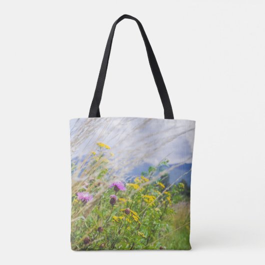 Sommerwiese Wildblume Tasche (Rückseite)