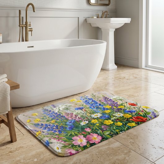 Sommerwiesen-Wildblumen Badematte