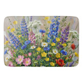 Sommerwiesen-Wildblumen Badematte (Vorderseite)