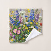 Sommerwiesen-Wildblumen Badhandtuch Set (Waschlappen)