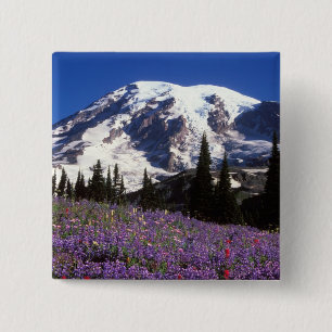 Sommerwildblumen am Fuße des Mount Rainier, 2 Button