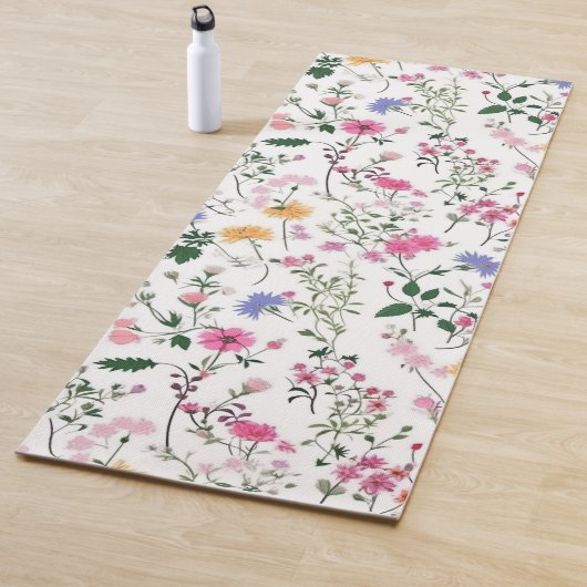 Sommerwildblumen auf Weiß Yogamatte (Beispiel)