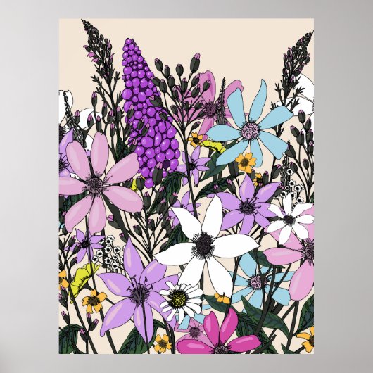 Sommerwildblumen Poster (Vorne)