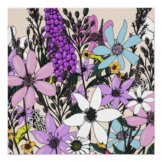 Sommerwildblumen Poster (Vorderseite)