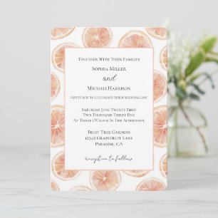 Sommerwind Grapefruit Hochzeit Einladung