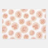 Sommerwind Grapefruit Pfirsich Geburtstag Geschenkpapier Set (Vorderseite 2)